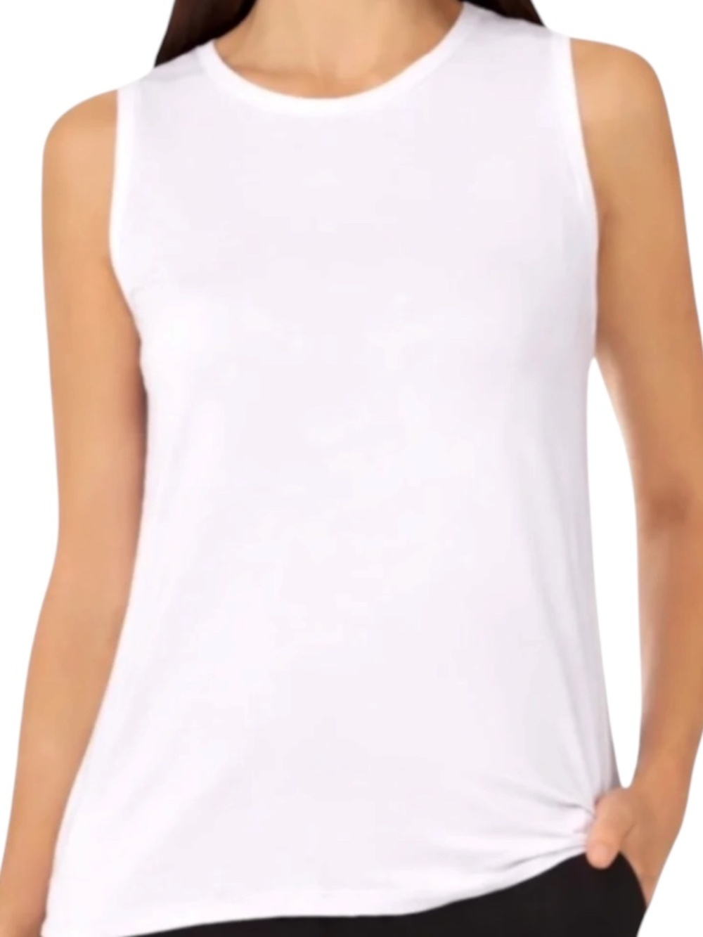 Halogen Hi-Low Keyhole Tank Top White Large